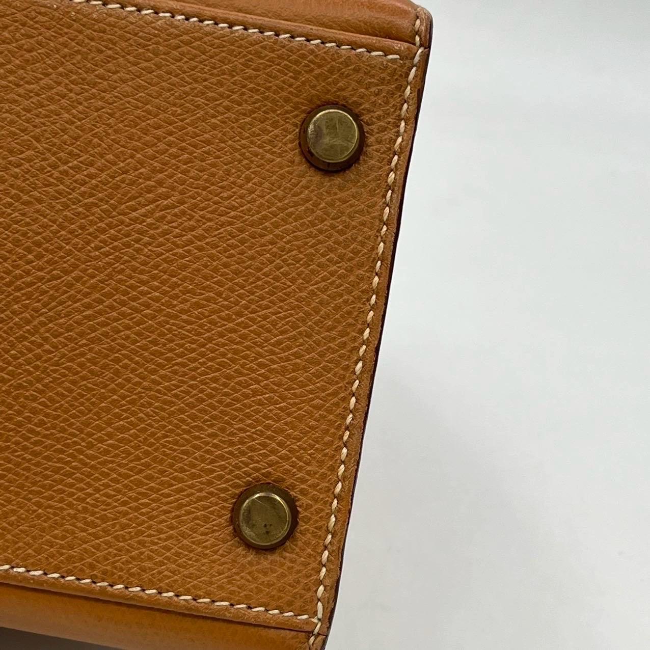 Hermes Kelly 28 Sellier Brown Gold Epsom Leather Gold Hardware 1985 For Sale 5