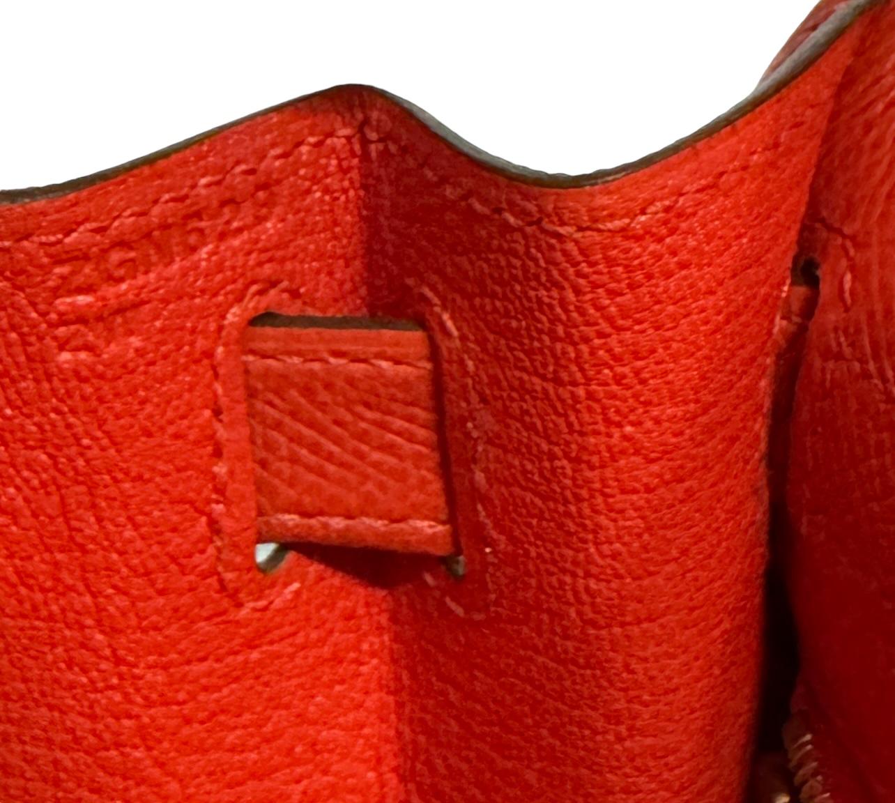 Hermes Kelly 28 Sellier Capucine Orange Red Epsom Leather Gold Hardware New For Sale 4