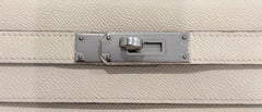 Hermes Kelly 28 Sellier Craie Gris Gray Epsom Leather Palladium Shoulder Bag