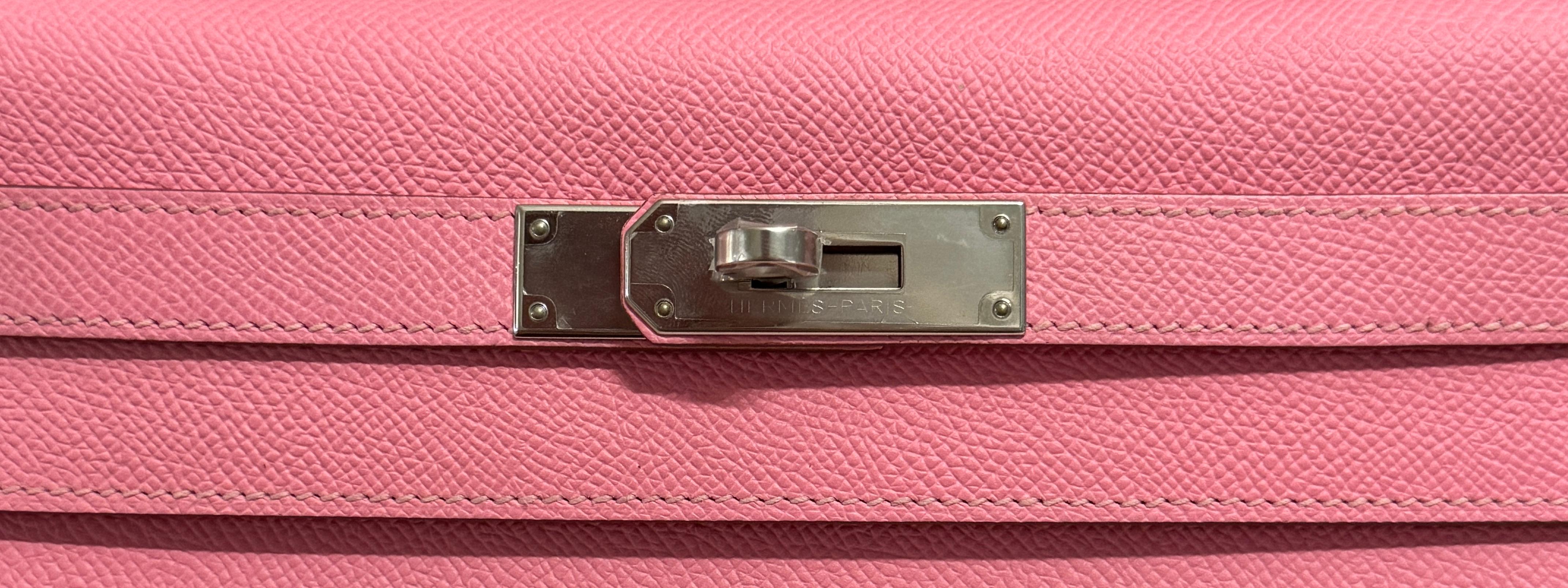 As New RARE Hermes Kelly 28 Sellier Rose Confetti Epsom Leather , Complimented by Palladium Hardware. AS NEW Y STAMP 2020. Please see picture of interior maybe be minors marks due to lock and strap being shipped loose inside.

Shop with confidence