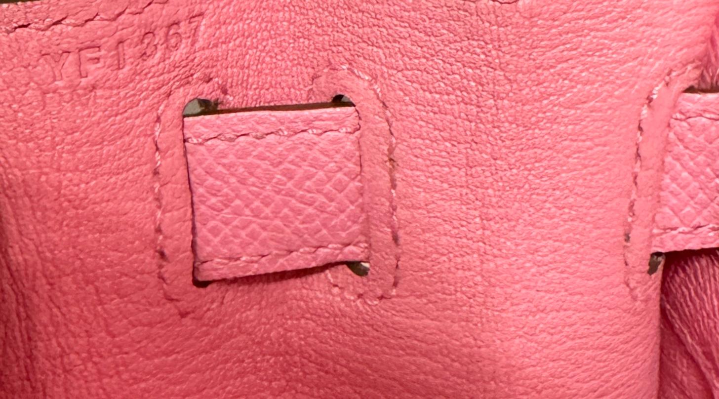 Hermes Kelly 28 Sellier Epsom Leather Rose Confetti Pink Palladium Hardware In New Condition In Miami, FL