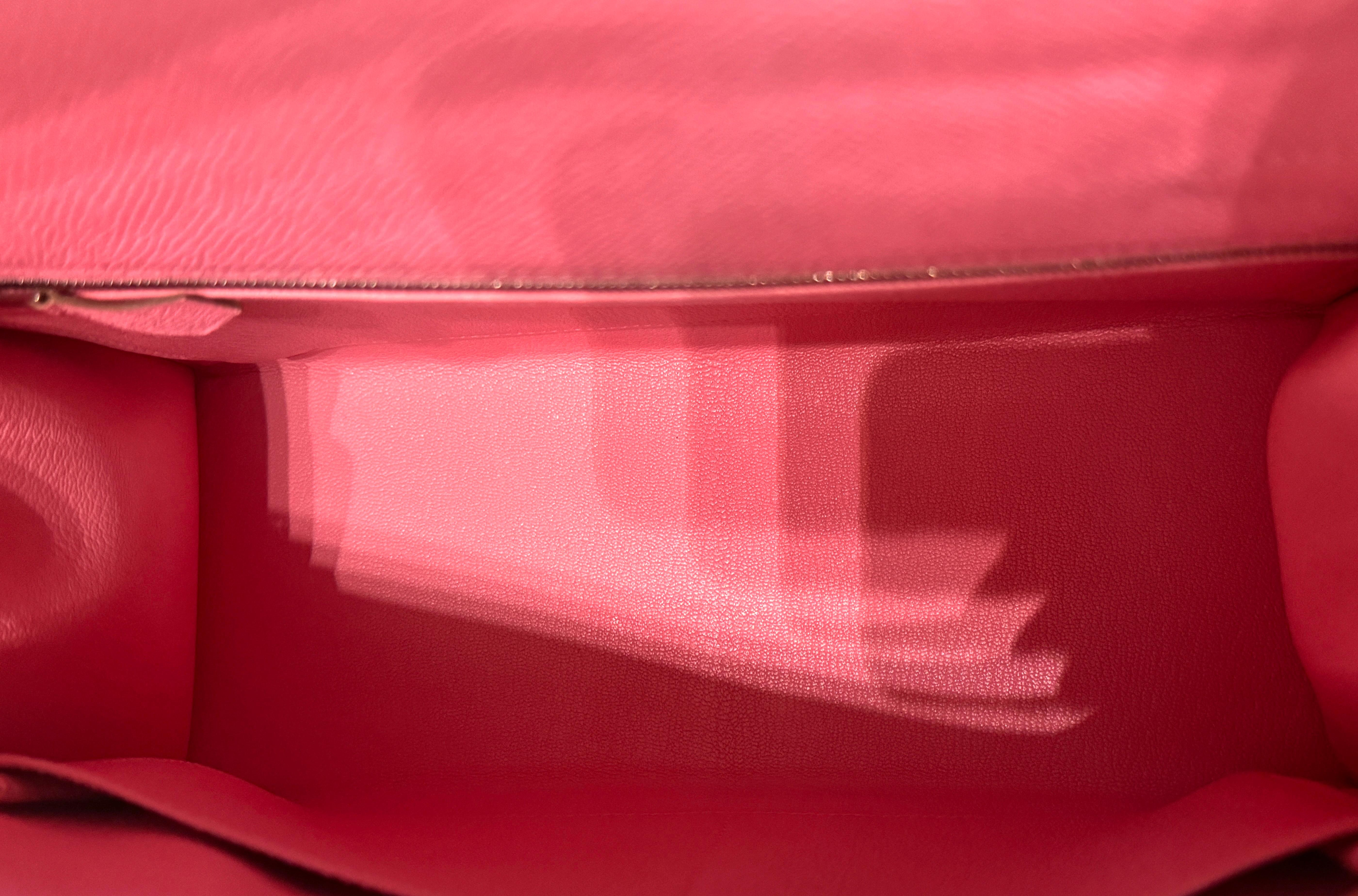 Women's or Men's Hermes Kelly 28 Sellier Epsom Leather Rose Confetti Pink Palladium Hardware