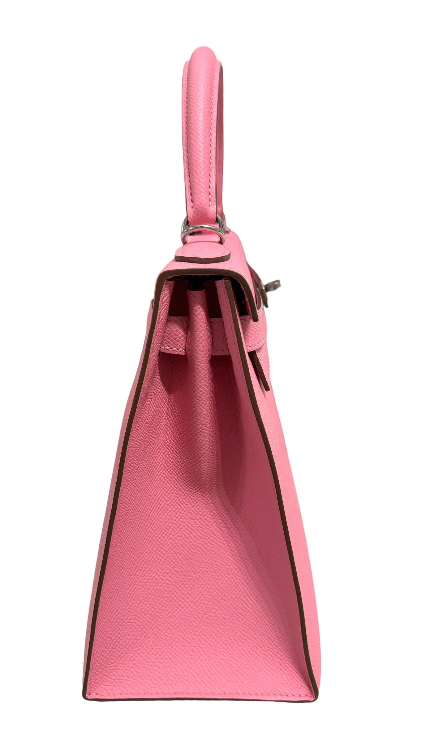Hermes Kelly 28 Sellier Epsom Leather Rose Confetti Pink Palladium Hardware 1