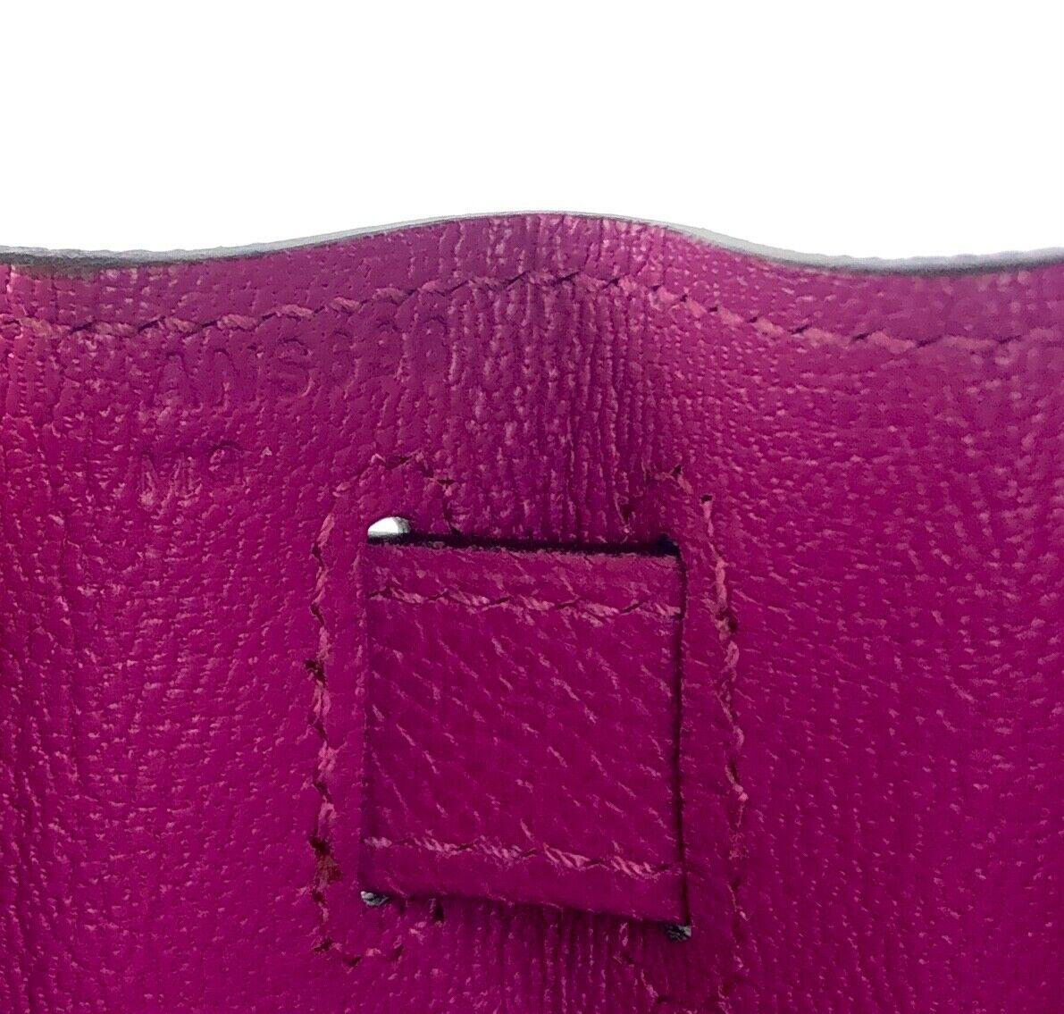 Hermes Kelly 28 Sellier Epsom Leather Rose Pourpre Pink Palladium Hardware 3