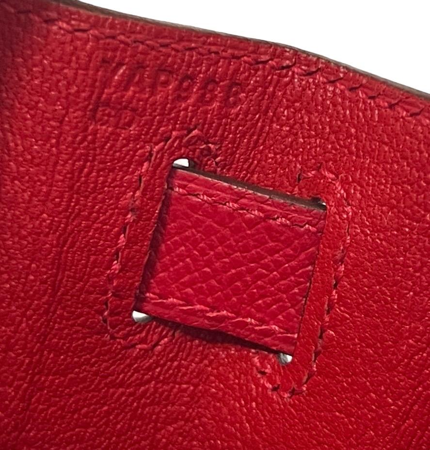 Hermes Kelly 28 Sellier Epsom Leather Rouge Casaque Red Palladium Hardware NEW 3