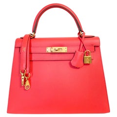Hermes Kelly 28 Sellier Epsom Rose Jaipur Pink Gold Hardware