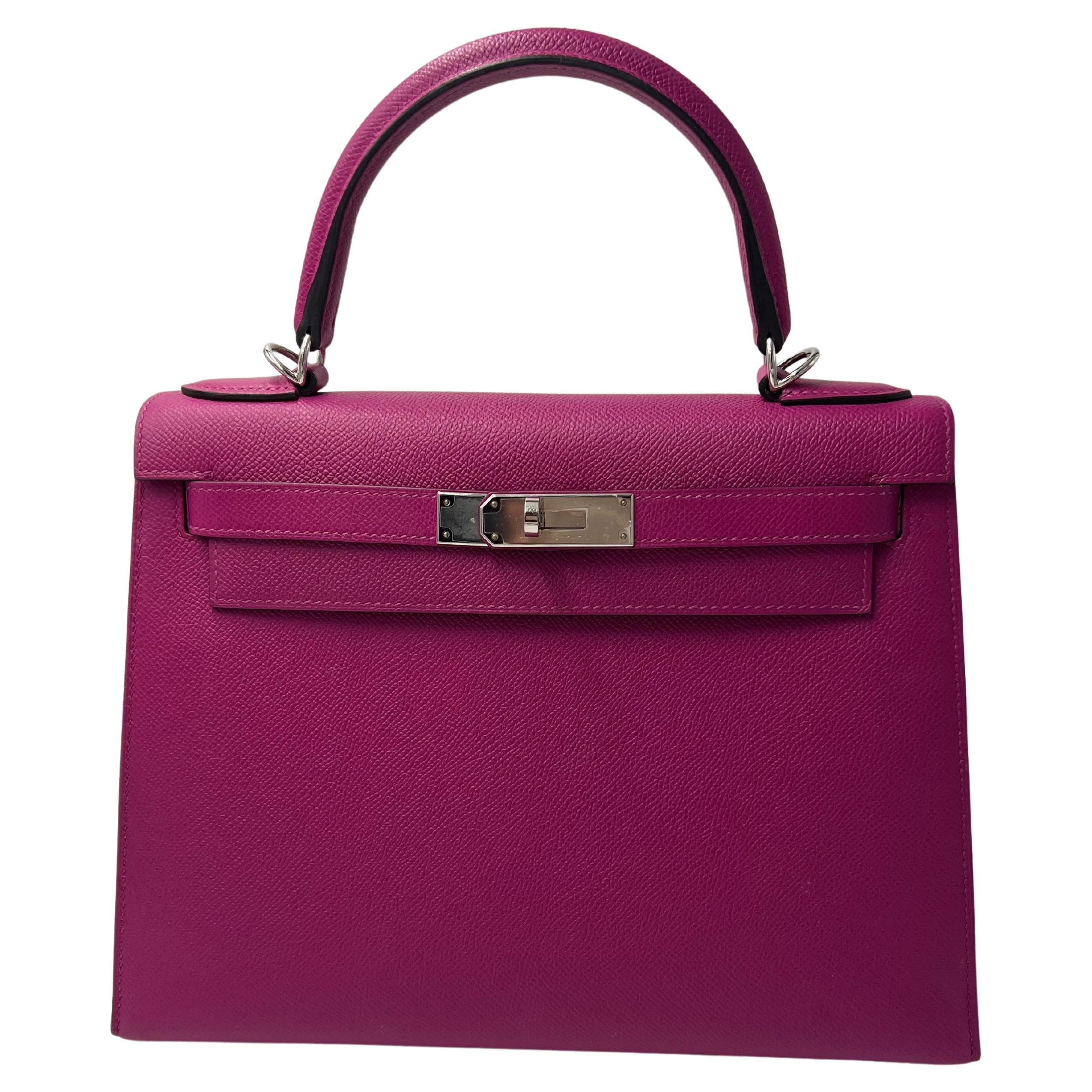 Hermes Kelly 28 Sellier Epsom Rose Pourpre