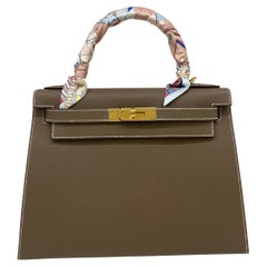 Hermes Kelly 28 Sellier Epsom Veau Etoupe GHW