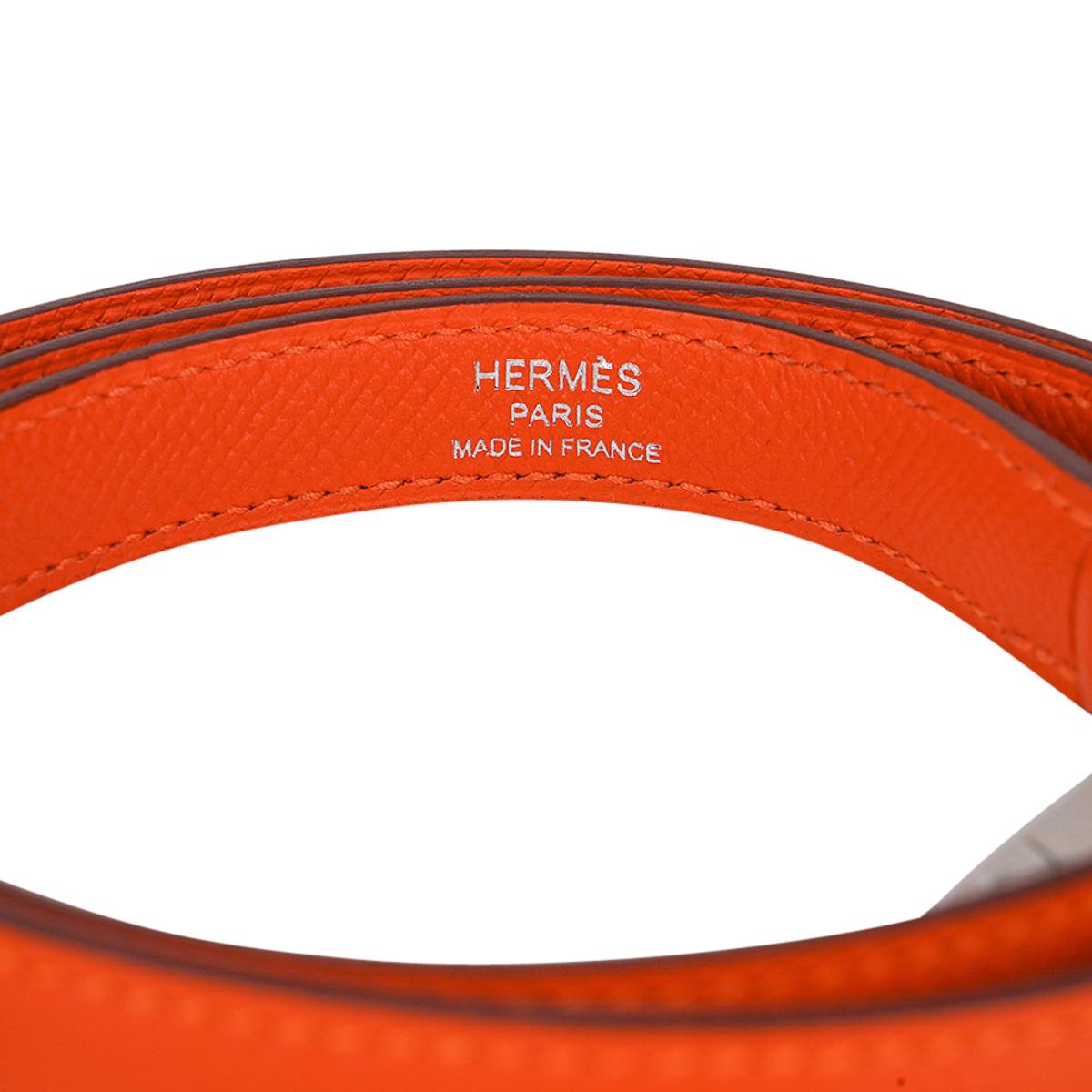 Hermes Kelly 28 Sellier Bag Feu Palladium Hardware Epsom Leather  7