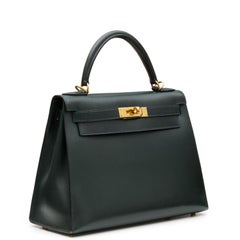 Hermès Kelly 28 Sellier Forest Green Box GHW