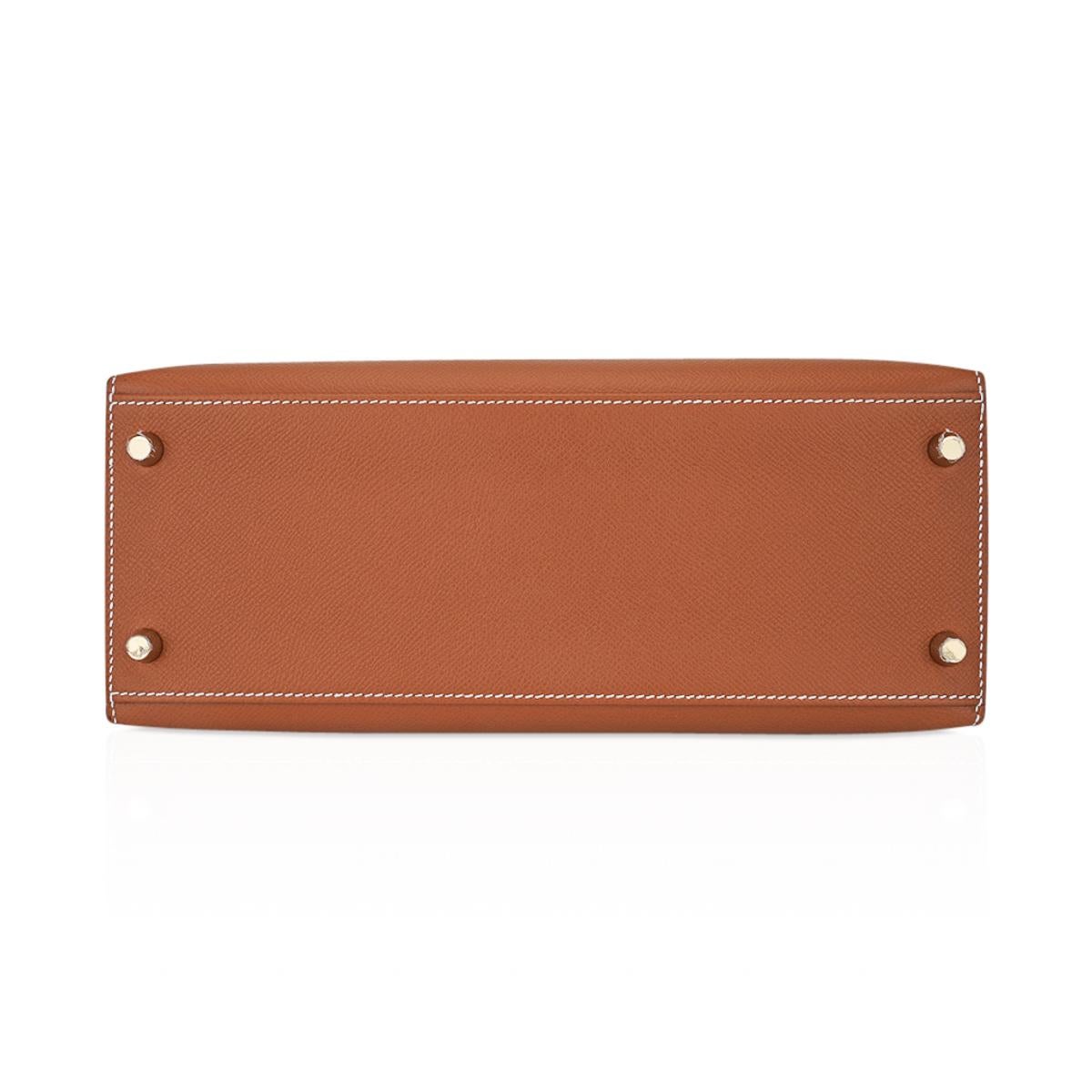 Hermes Kelly 28 Sellier Bag Gold Hardware Epsom Leather For Sale 2