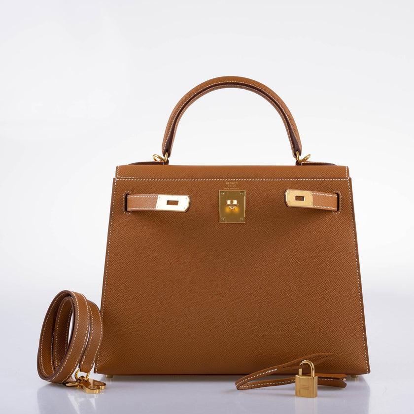Hermès Kelly 28 Sellier Oro Epsom con finiture dorate 1