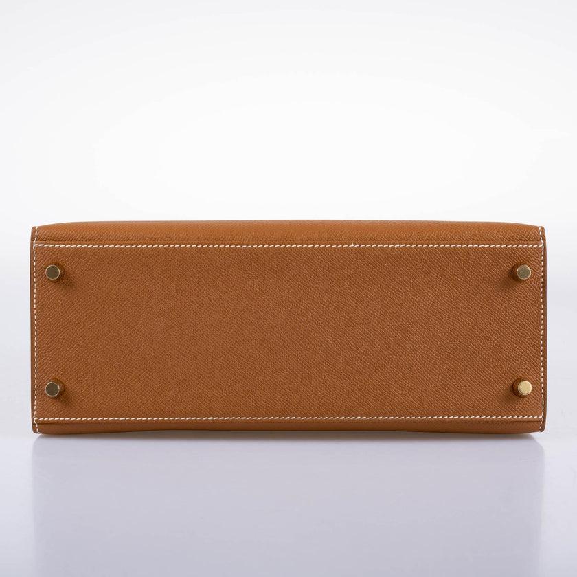 Hermès Kelly 28 Sellier Oro Epsom con finiture dorate 2