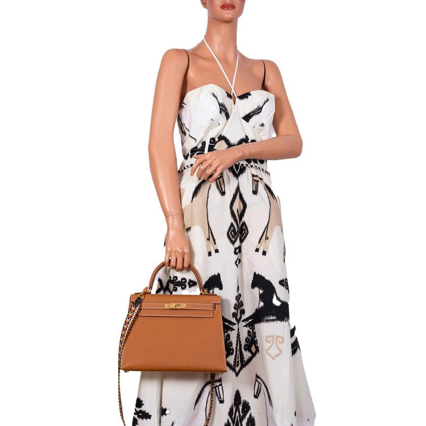 Hermès Kelly 28 Sellier Oro Epsom con finiture dorate 4