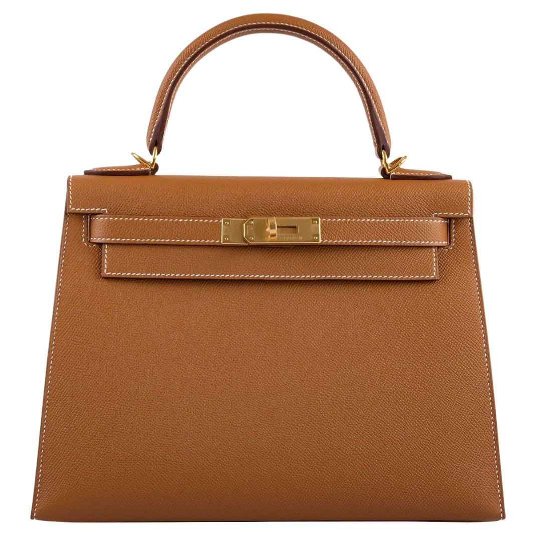 Hermès Kelly 28 Gold Epsom With Silver Hardware