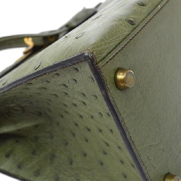 Hermès Hermès Kelly To Go Ostrich Leather Long Wallet Shoulder Bag-Lime  Gold Hardware (Shoulder bags,Cross Body Bags)