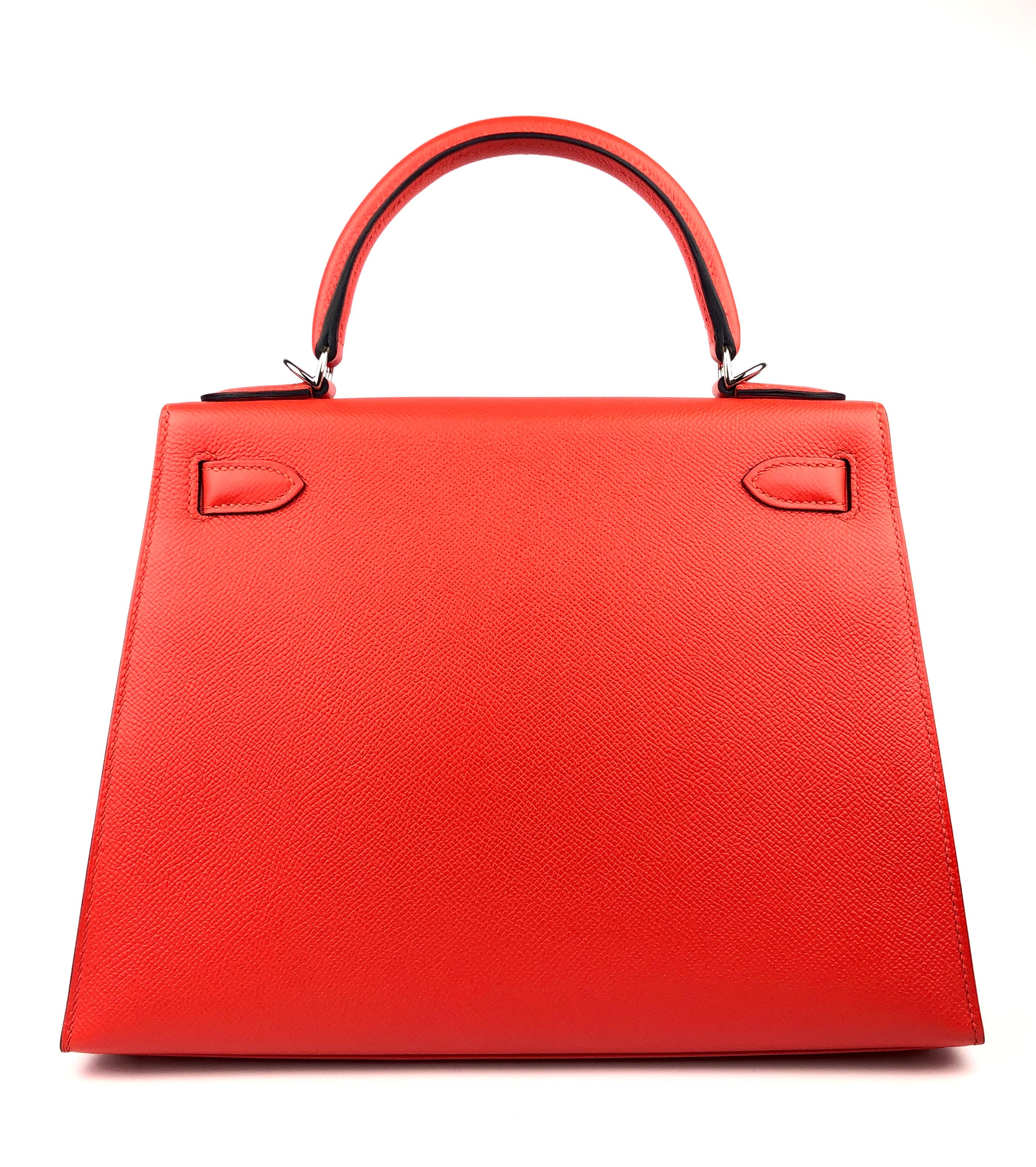 Hermes Kelly 28 Sellier Kellygraphie Capucine Ambre Blue Obscure Letter ...