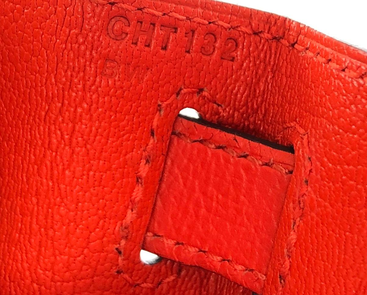 Red Hermes Kelly 28 Sellier Kellygraphie Capucine Ambre Blue Obscure Letter R