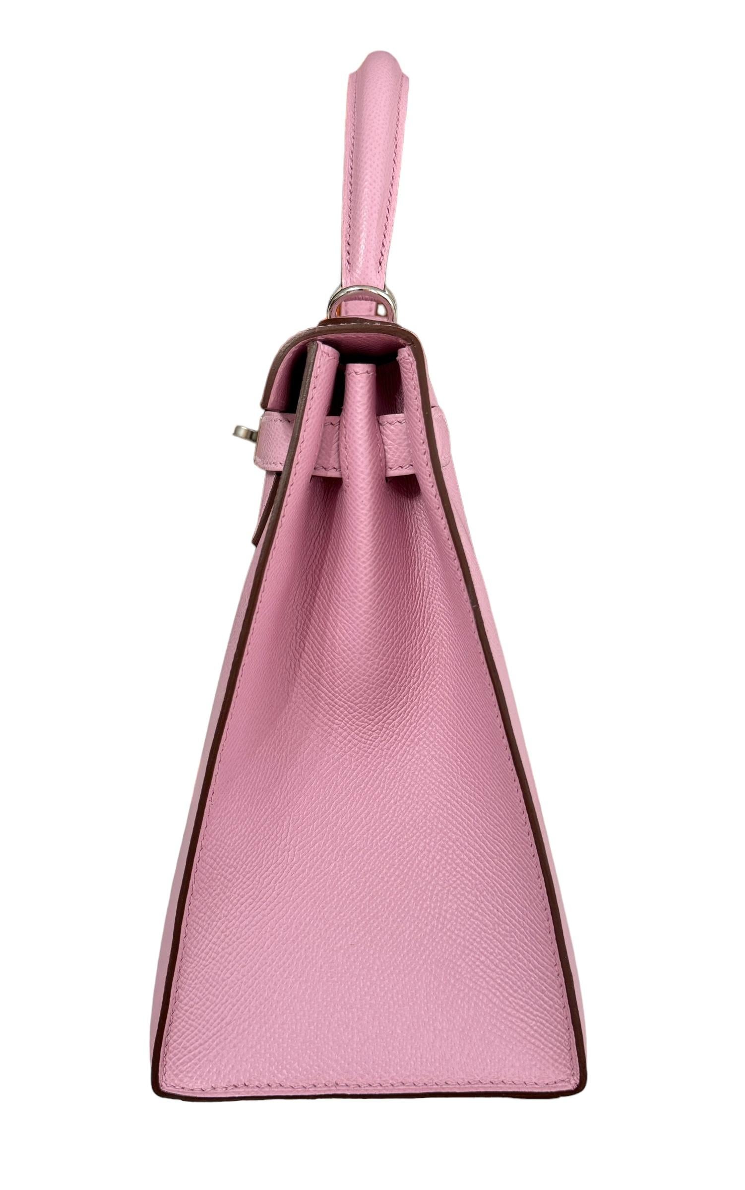 Hermes Kelly 28 Sellier Mauve Sylvester Pink Epsom Palladium Hardware 2022 3