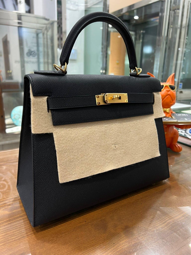 Hermès Black Sellier Kelly 28cm of Epsom Leather with Gold Hardware, Handbags & Accessories Online, Ecommerce Retail