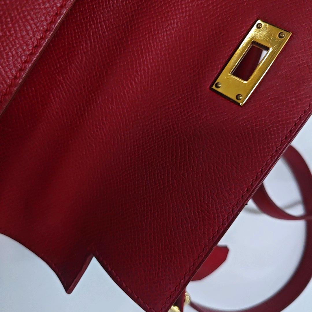 Hermes Kelly 28 Sellier Red Rouge Epsom Leather Gold Hardware 1996 6