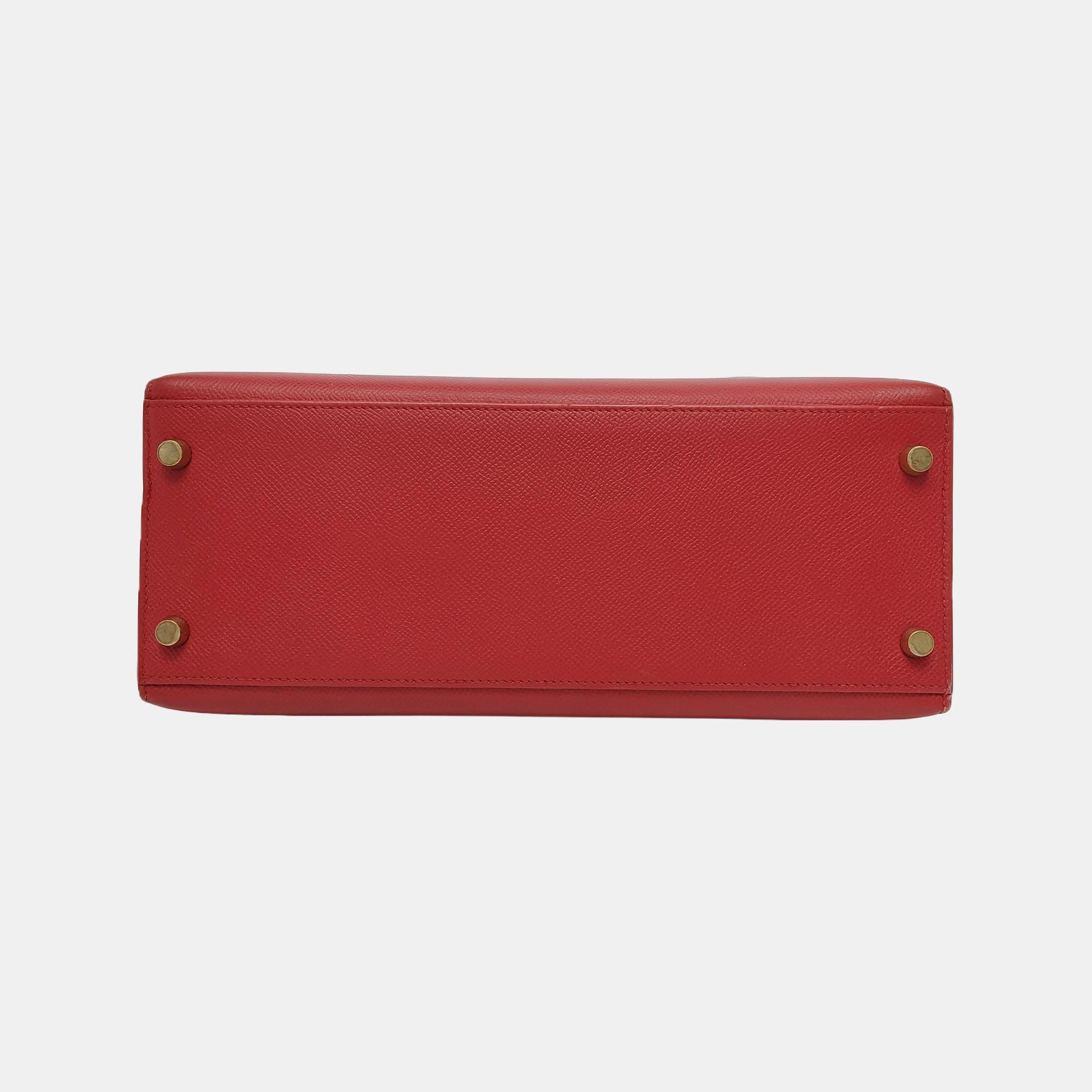 Hermes Kelly 28 Sellier Red Rouge Epsom Leather Gold Hardware 1996 1