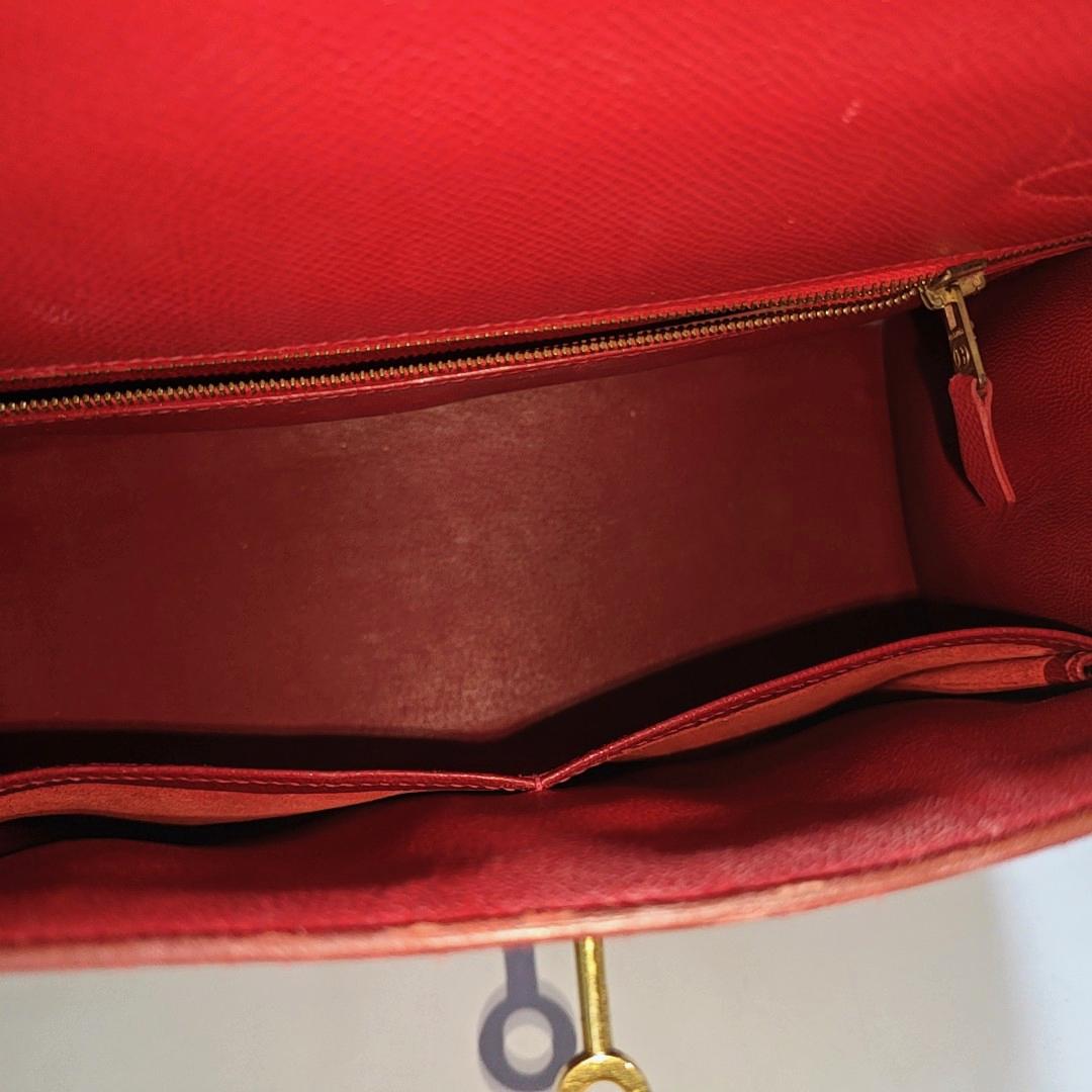 Hermes Kelly 28 Sellier Red Rouge Epsom Leather Gold Hardware 1996 2