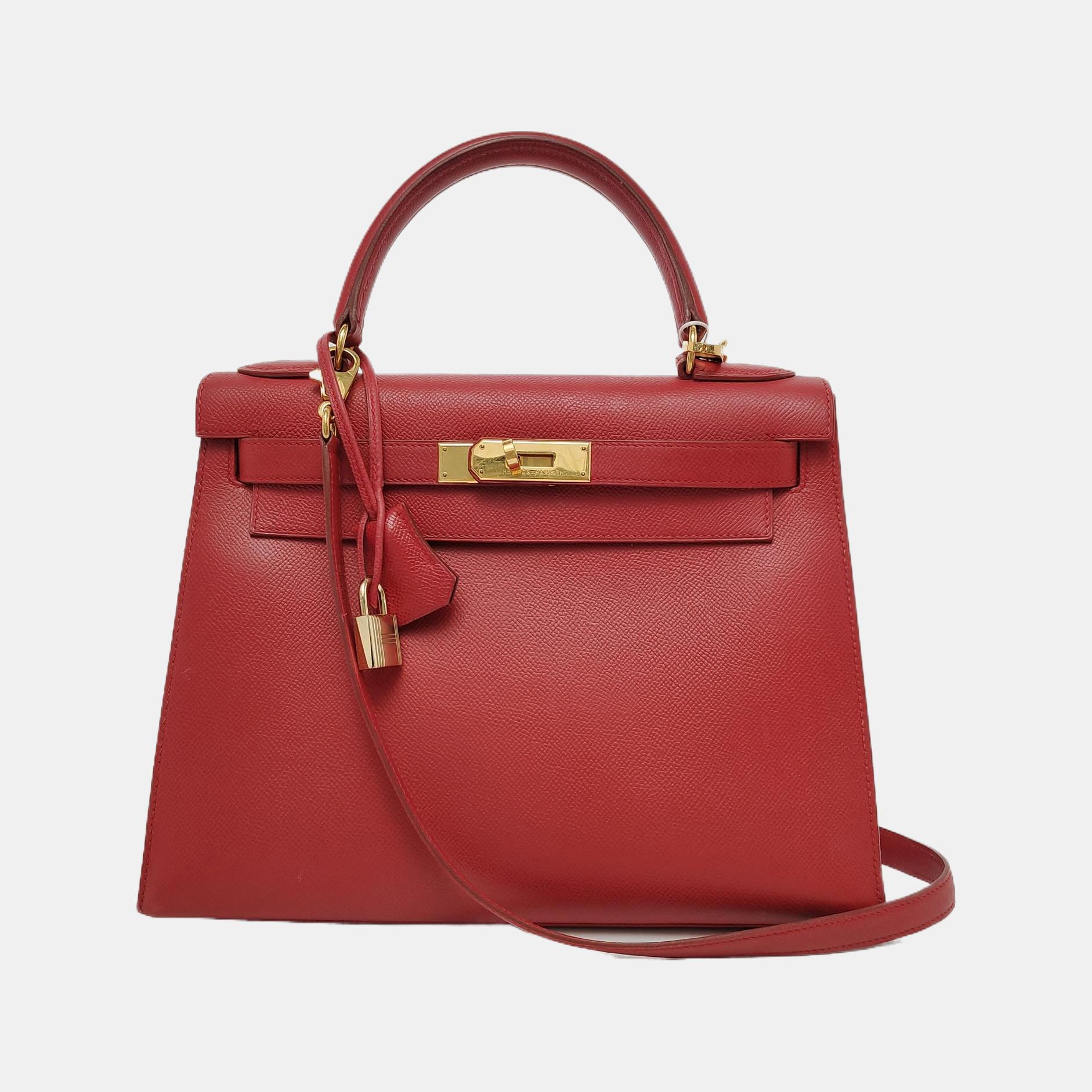 Hermes Kelly 28 Sellier Red Rouge Epsom Leather Gold Hardware 1996 3