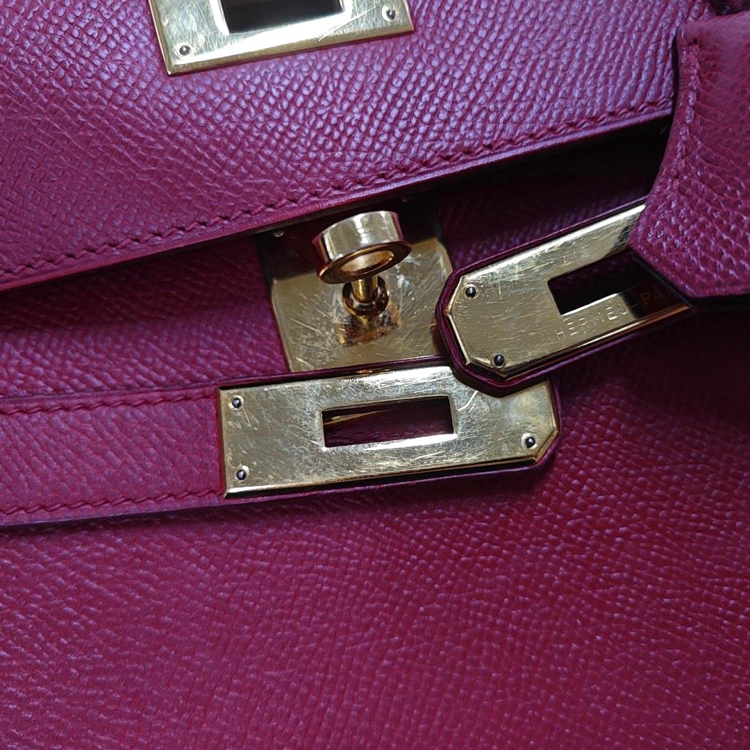 Hermes Kelly 28 Sellier Red Rouge Epsom Leather Gold Hardware 1996 5