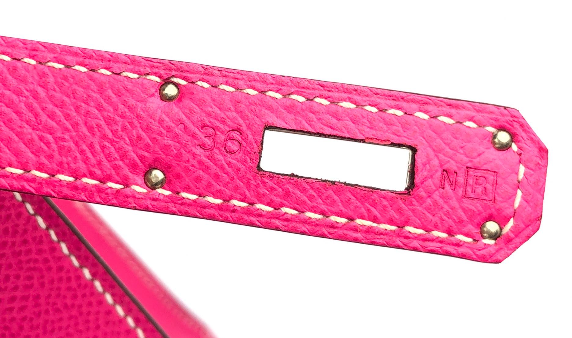 Hermes Kelly 28 Sellier Rose Tyrien Pink Epsom Leather Palladium Shoulder Bag 1