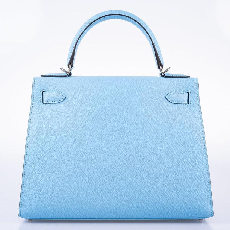 Hermès Mini Kelly II Blue Glacier Epsom Leather Palladium Hardware at  1stDibs