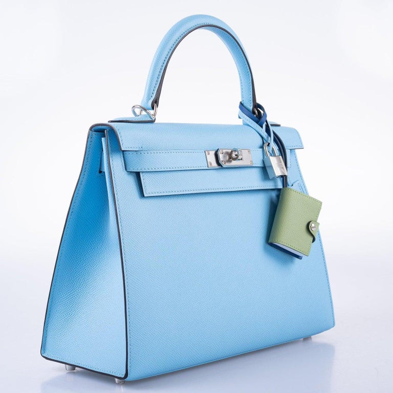 Hermès Kelly Sellier 28 Epsom Bleu Zanzibar GHW at 1stDibs
