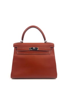Hermes Kelly 28 Terre De Sienne Epsom Palladium Hardware