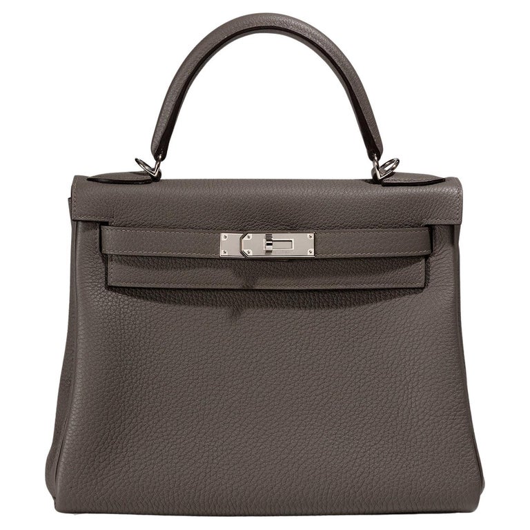 Hermes Limited Edition Padded Kelly 25 Bag Gris Meyer with Palladium H –  Mightychic