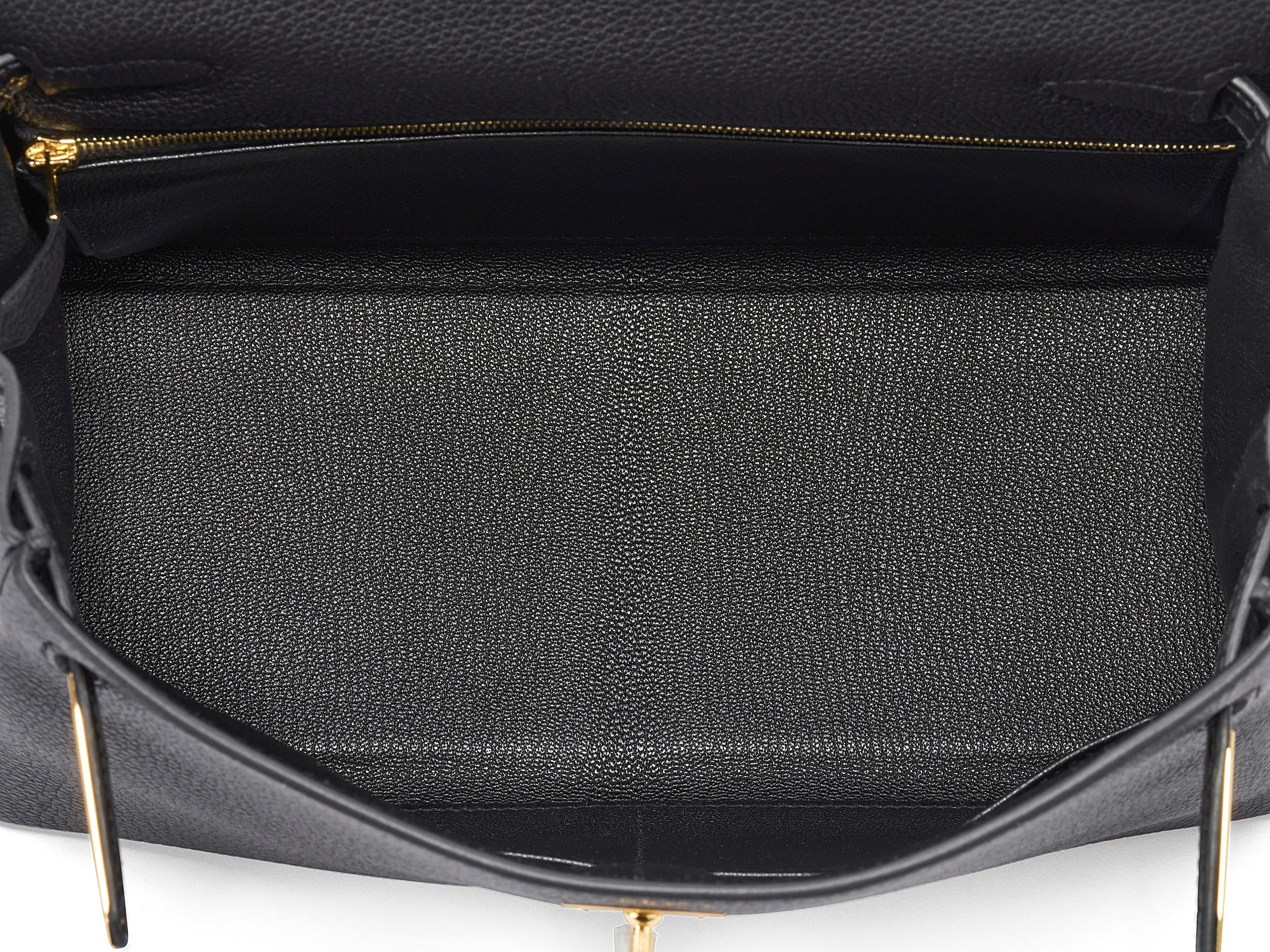 Hermès Kelly 28 Touch Noir/Alligator noir Quincaillerie or en vente 3