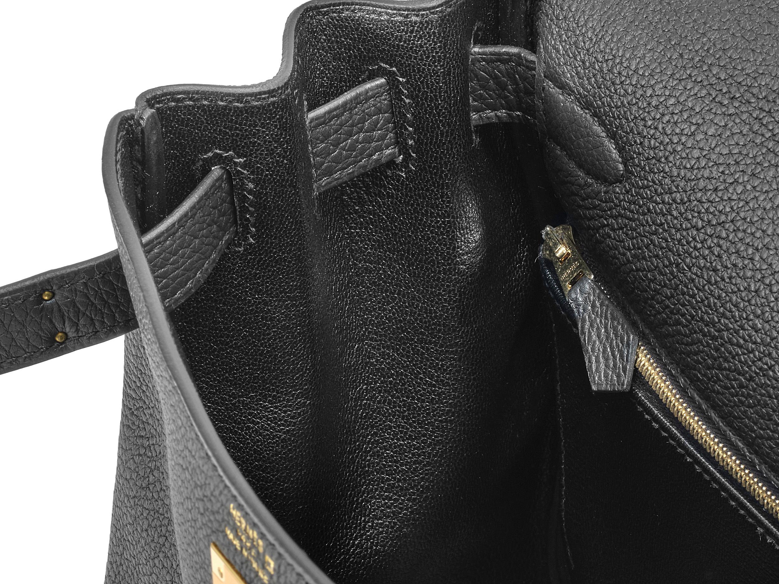 Hermès Kelly 28 Touch Noir/Schwarz Alligator Gold Hardware im Angebot 3