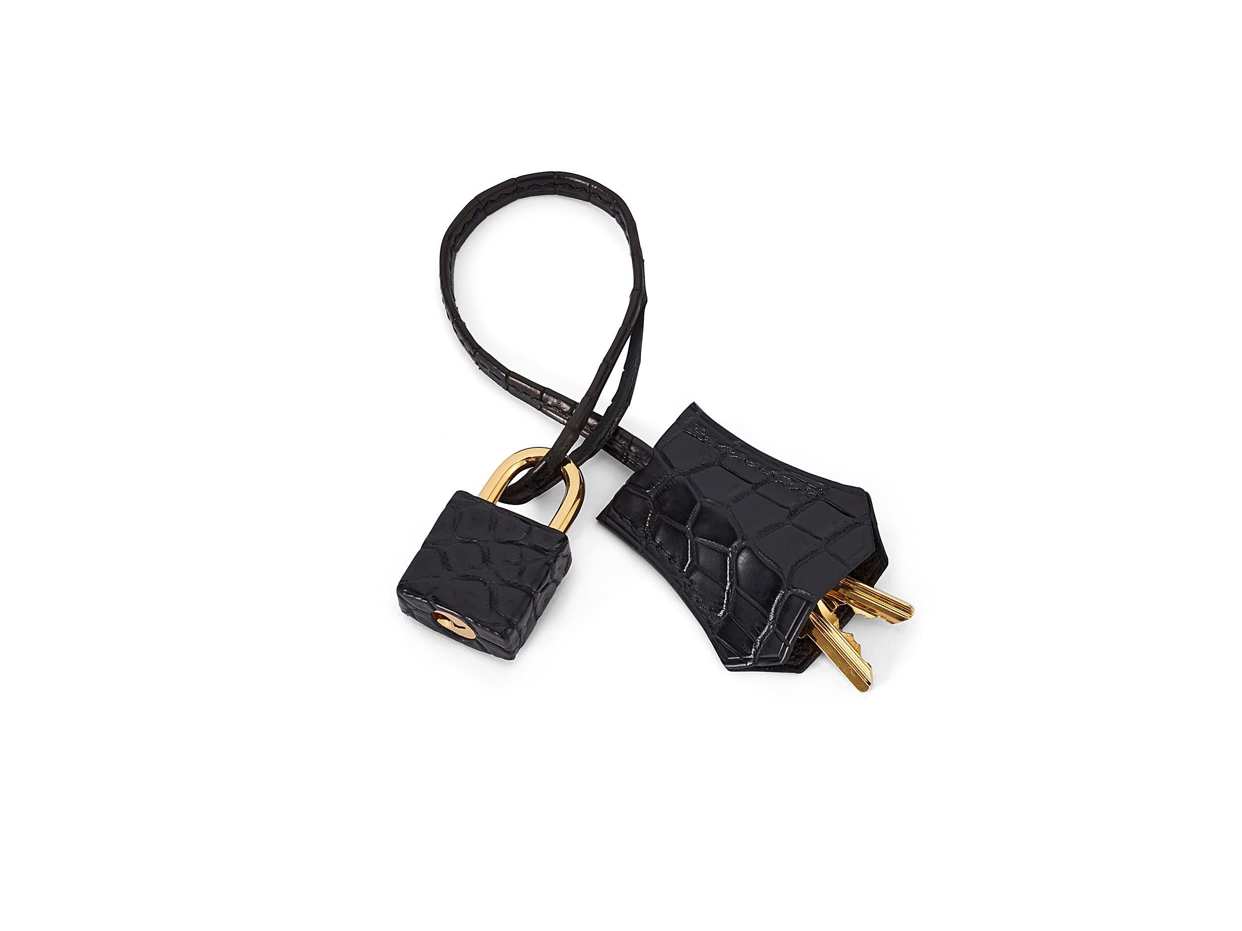 Hermès Kelly 28 Touch Noir/Alligator noir Quincaillerie or en vente 4