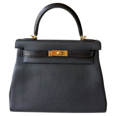 Hermès Kelly 28 Touch Noir/Black Alligator Gold Hardware