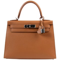 Hermès Kelly 28 Verso Or Ambre Epsom PHW