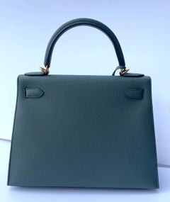 Hermes Kelly 28 Vert Amande Gray Epsom Sellier Bag New Color