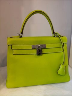 Hermès Kelly 28 vert kiwi candy collection epsom leather