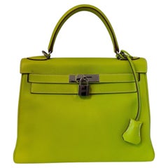 Hermès Kelly 28 vert kiwi candy collection epsom leather