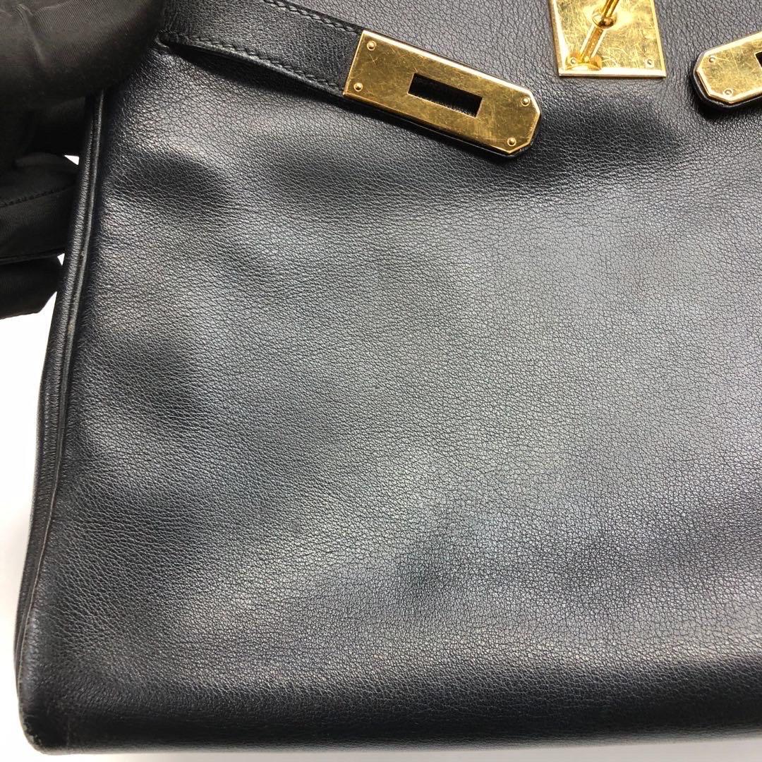 Hermes Kelly 28 Vintage Retourne Black Swift Leather Gold Hardware 1998 For Sale 8