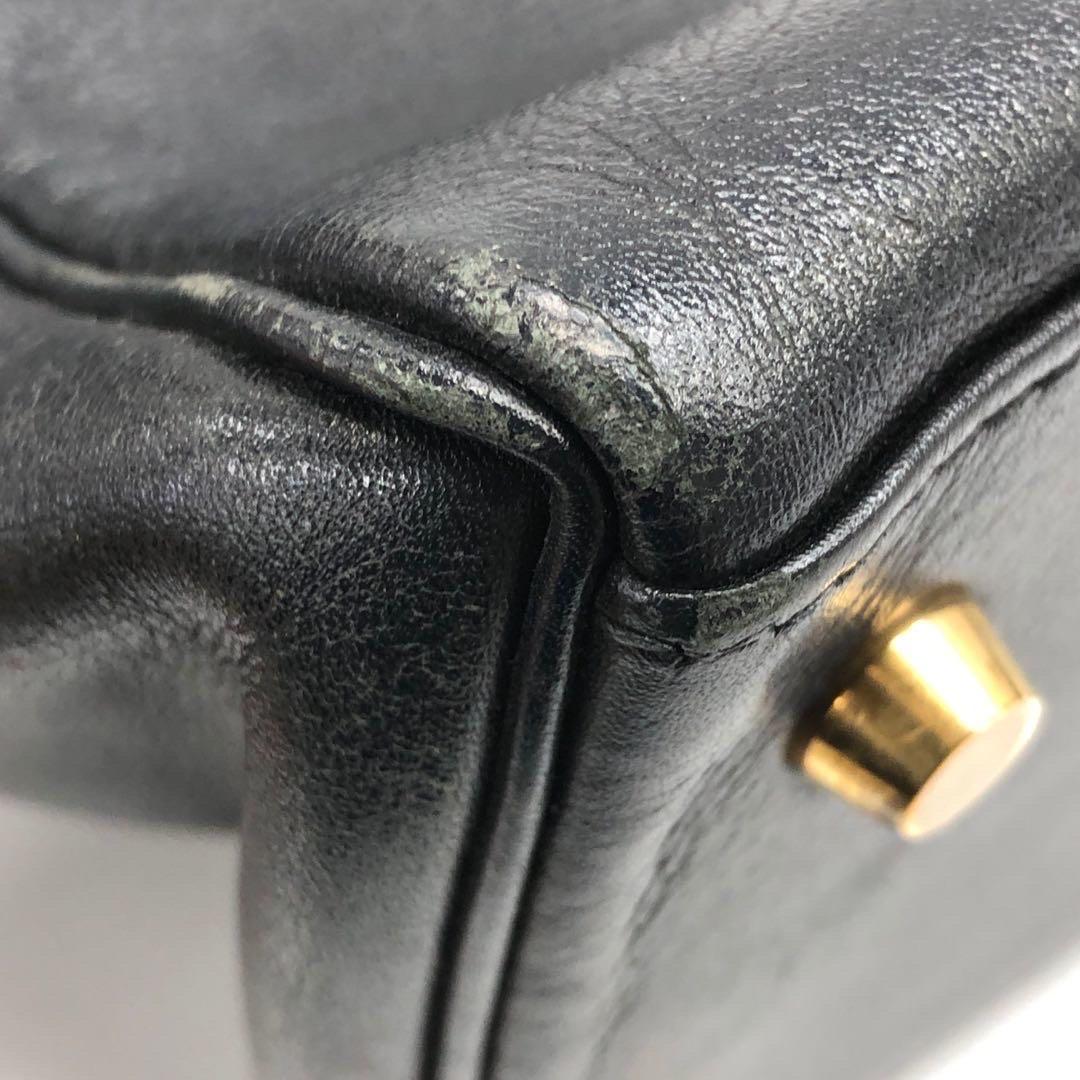 Hermes Kelly 28 Vintage Retourne Black Swift Leather Gold Hardware 1998 For Sale 3