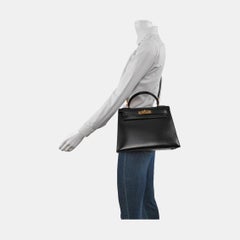 Hermes Kelly 28 Vintage Sellier Black Box Leather Gold Hardware 1982