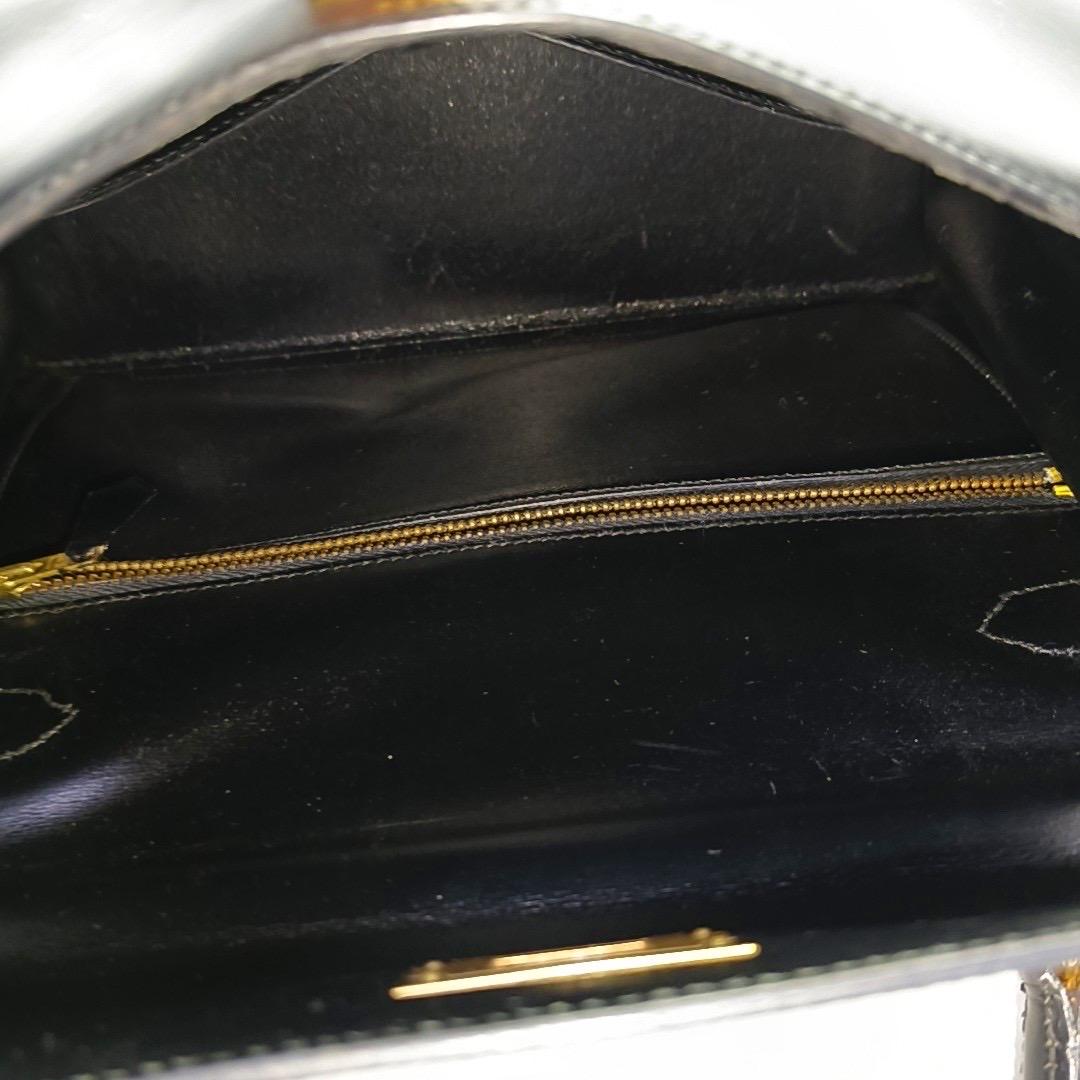 Hermes Kelly 28 Vintage Sellier Schwarz Box Leder Gold Hardware 1982 im Angebot 1