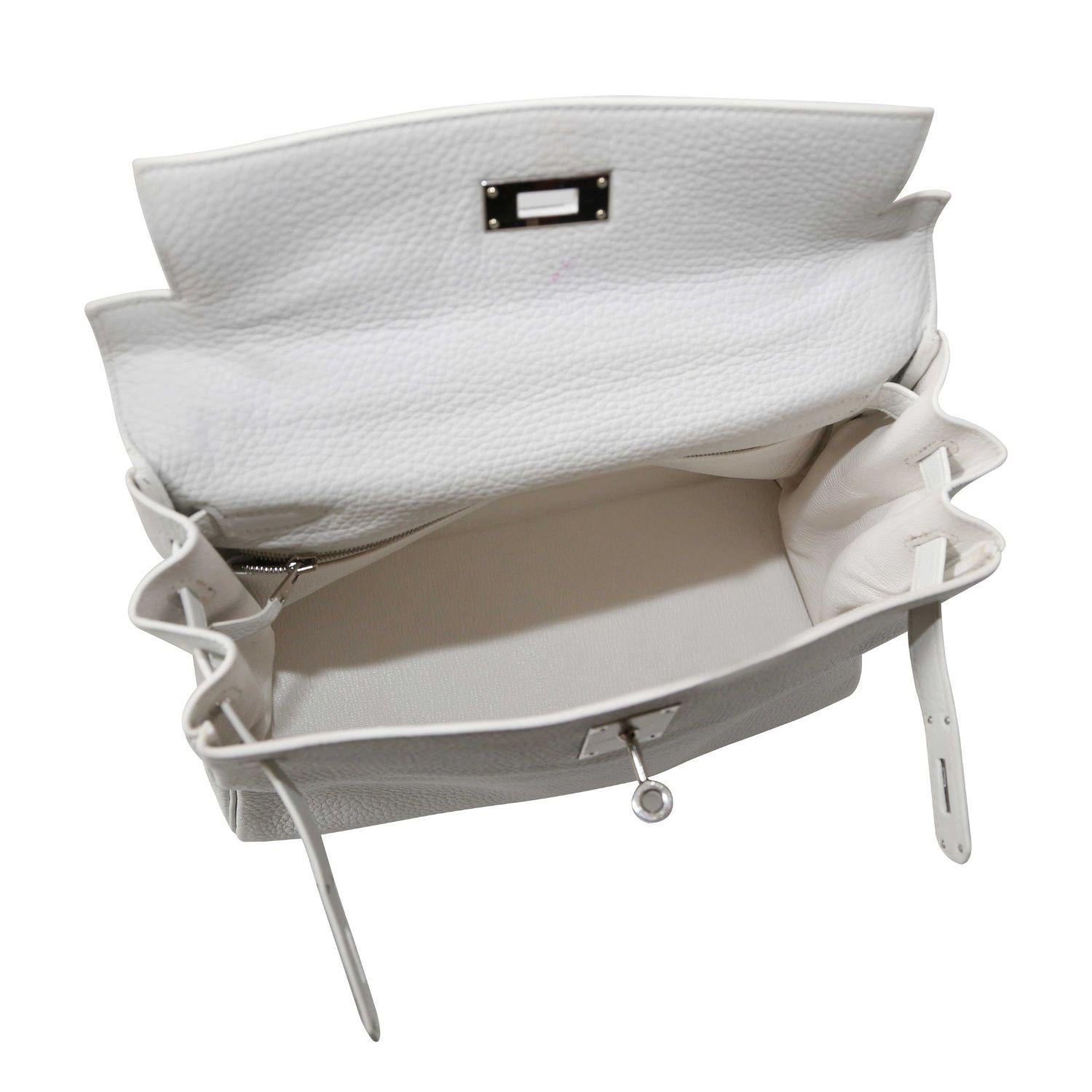 Women's or Men's Hermès Kelly 28 White Togo PHW