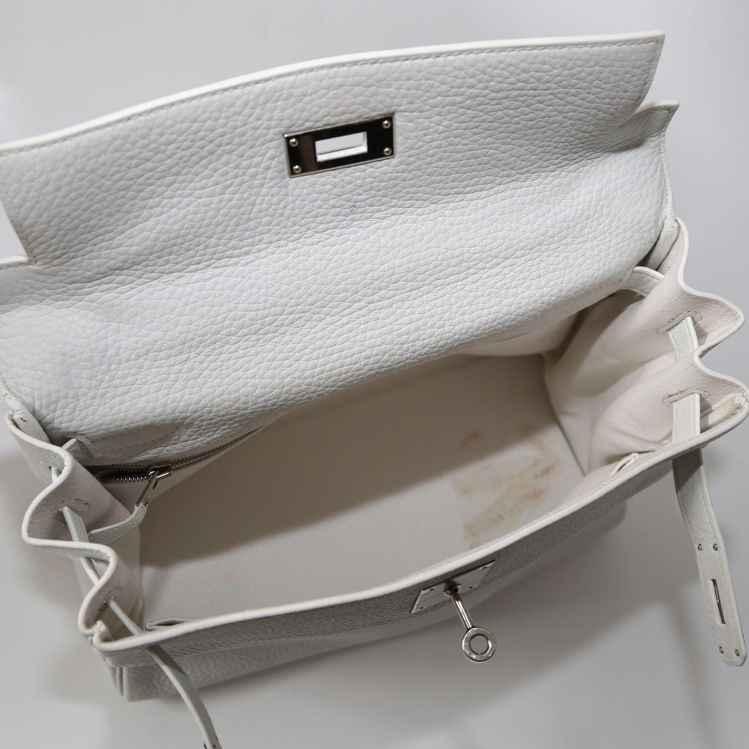 Hermès Kelly 28 White Togo PHW 2