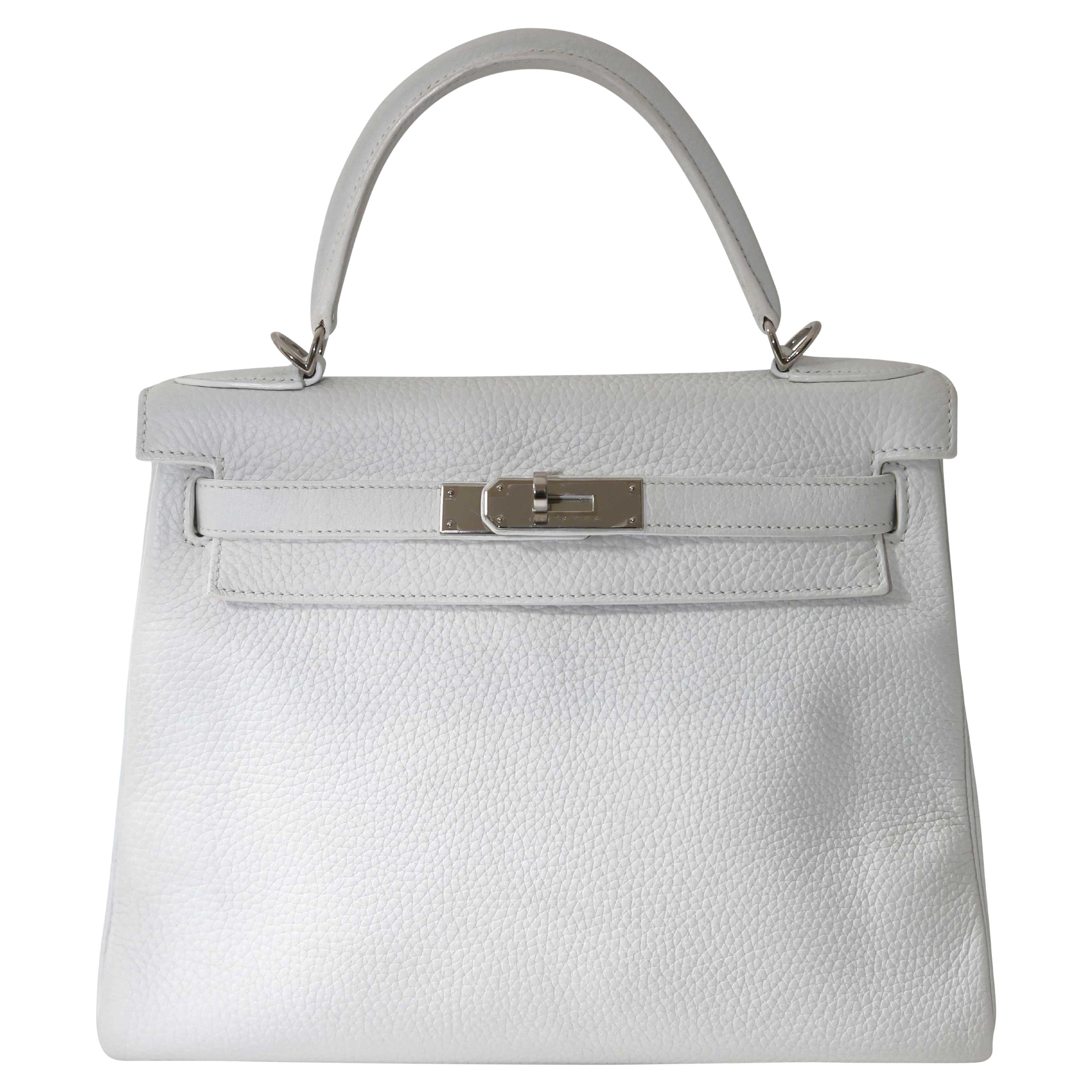 Hermès Kelly 28 White Togo PHW