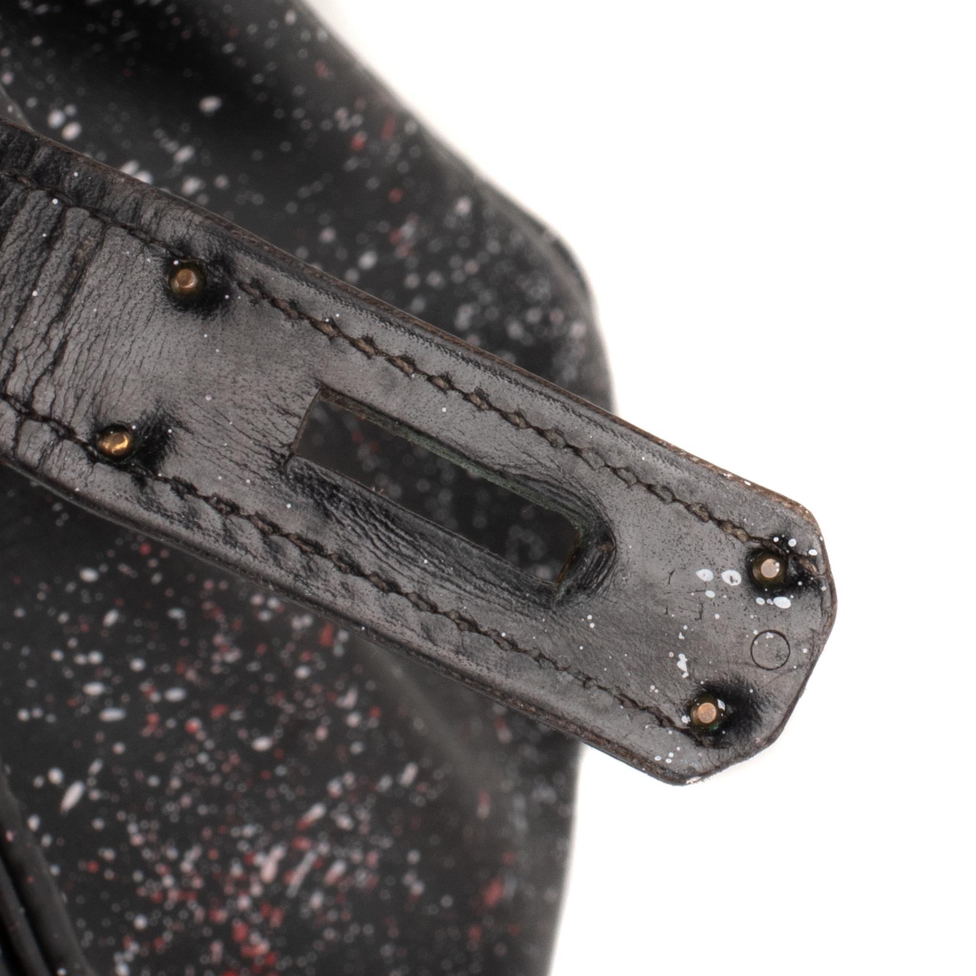 Women's Hermes Kelly 28cm Black Box Leather Customized Handbag